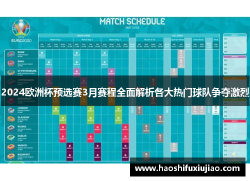 2024欧洲杯预选赛3月赛程全面解析各大热门球队争夺激烈